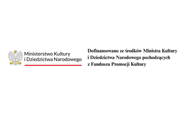 Logotyp z informacją o dofinansowaniu projektu Bibliorasmus z Funduszu Promocji Kultury Ministerstwa Kultury i Dziedzictwa Narodowego