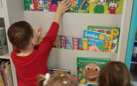 Zajęcia literacko-plastyczne w Filii w Kwakowie zorganizowane dla Oddziału Przedszkolnego