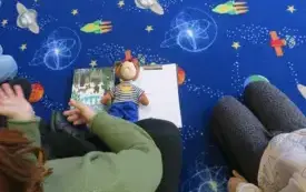 Zajęcia literackie dla grupy starszak&oacute;w ze Słonecznikowego Przedszkola w BP w Kobylnicy