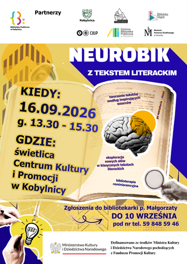 Warsztaty neurobik z tekstem literackim dla dorosłych w BP w Kobylnicy w ramach projektu Bibliorasmus