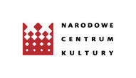 Logo narodowego centrum kultury: czerwona korona złożona z kwadrat&oacute;w rozmieszczonych w nier&oacute;wnomierny spos&oacute;b, a po prawej stronie napis &quot;Narodowe Centrum Kultury&quot;