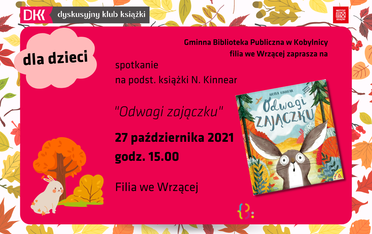Dyskusyjny Klub Książki dla dzieci we Wrzącej - reklama spotkania