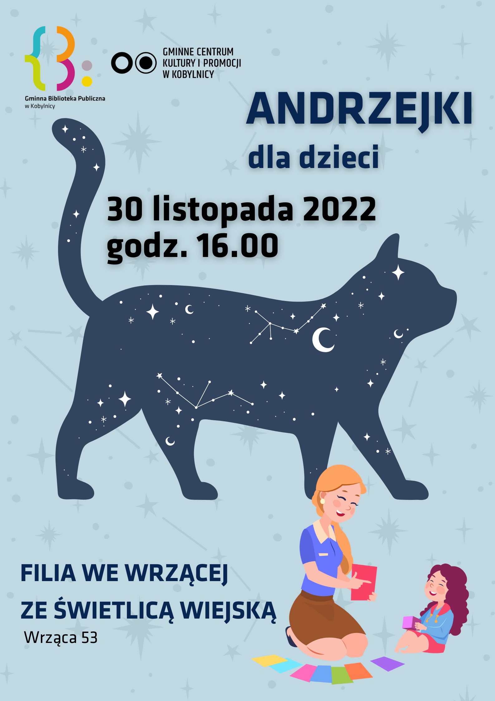 Andrzejki dla dzieci we Wrzącej 30 listopada 2022 godz. 16.00