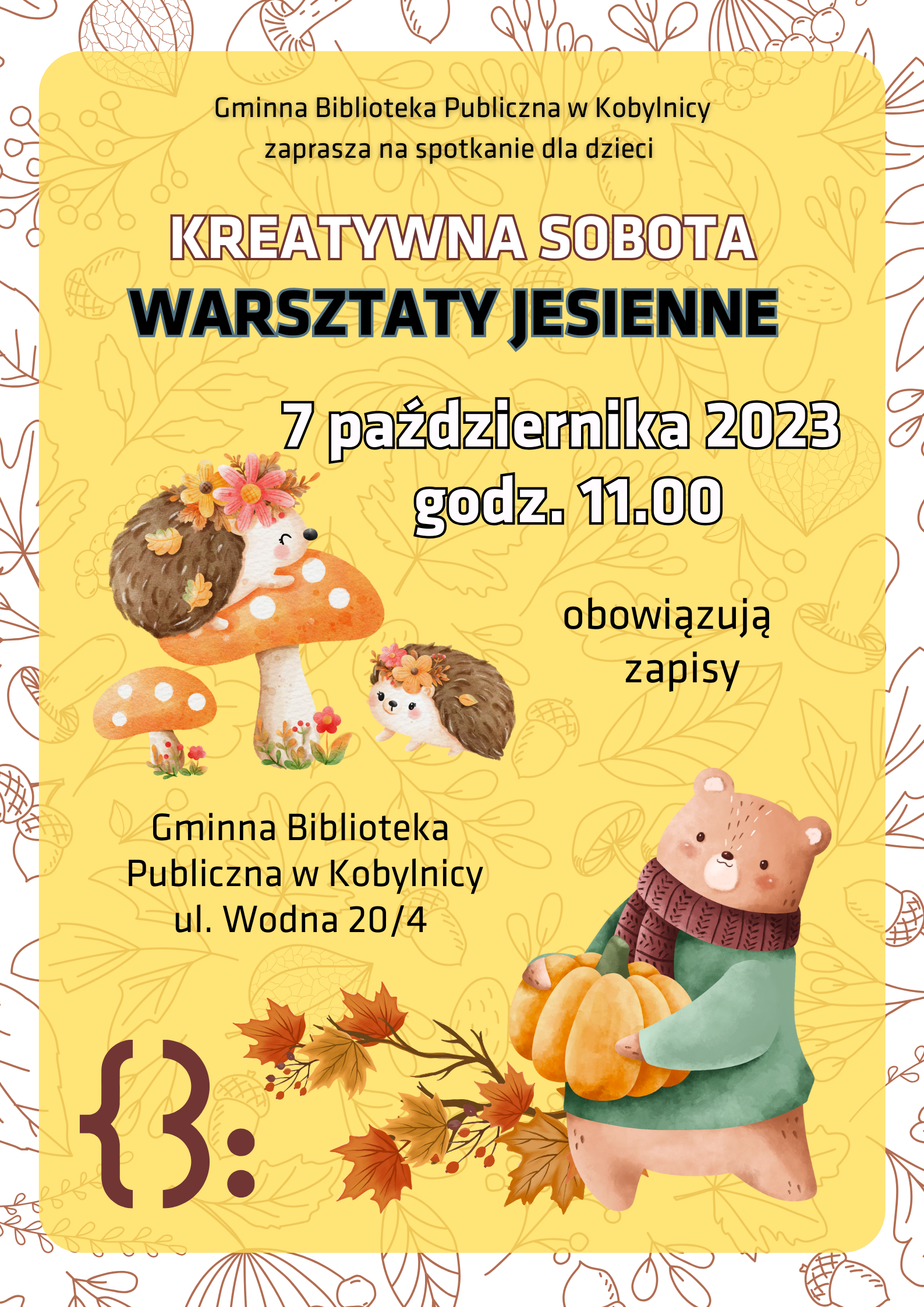 Kreatywna Sobota GBP w&nbsp;Kobylnicy 07.10.2023 godz. 11.00