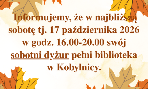 Zdjęcie do Sobotni dyżur biblioteki