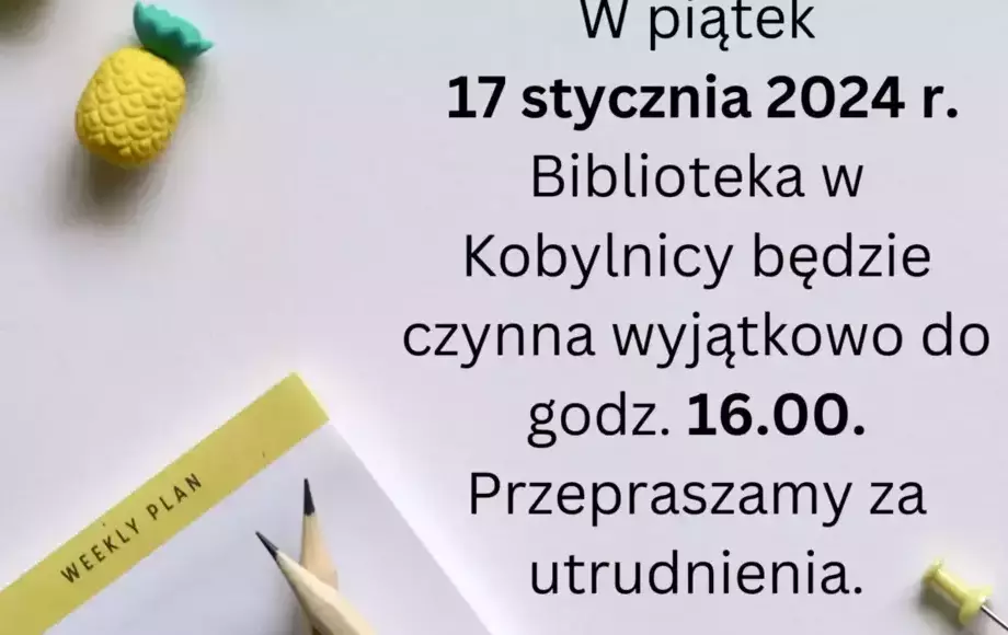 Godziny pracy Biblioteki 17.01